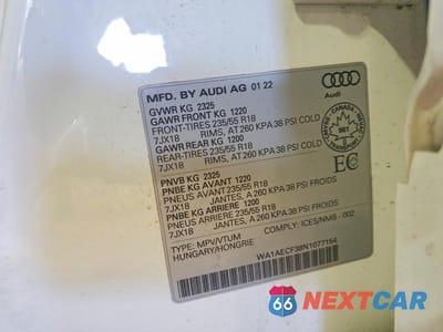 Zdjęcie 14 z 14 samochodu: 2022 AUDI Q3 KOMFORT 45 VIN:WA1AECF38N1077154 - miniatura
