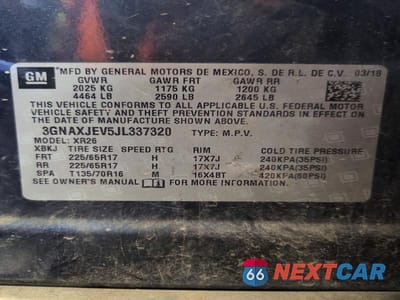 Zdjęcie 13 z 13 samochodu: 2018 CHEVROLET EQUINOX LT VIN:3GNAXJEV5JL337320 - miniatura