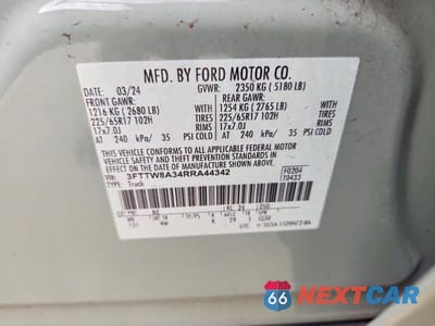 Zdjęcie 12 z 12 samochodu: 2024 FORD MAVERICK XL VIN:3FTTW8A34RRA44342 - miniatura