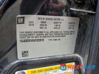Zdjęcie 12 z 12 samochodu: 2010 BUICK LACROSSE CXS VIN:1G4GE5EVXAF223576 - miniatura