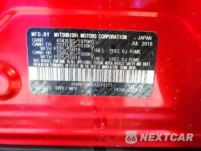 Zdjęcie 13 z 13 samochodu: 2018 MITSUBISHI OUTLANDER SPORT ES VIN:JA4AP3AU8JU024151 - miniatura