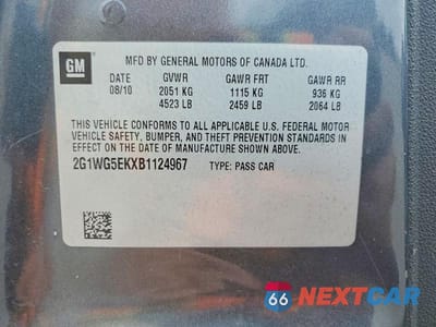 Zdjęcie 12 z 12 samochodu: 2011 CHEVROLET IMPALA LT VIN:2G1WG5EKXB1124967 - miniatura