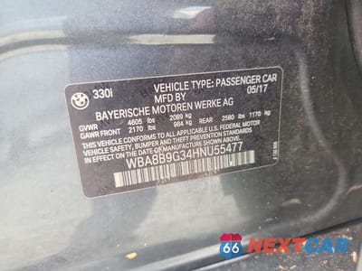 Zdjęcie 12 z 12 samochodu: 2017 BMW 330 I VIN:WBA8B9G34HNU55477 - miniatura