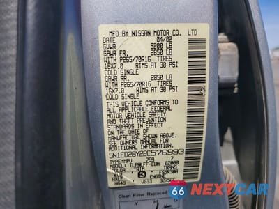 Zdjęcie 13 z 13 samochodu: 2002 NISSAN XTERRA XE-V6 VIN:5N1ED28Y22C576993 - miniatura