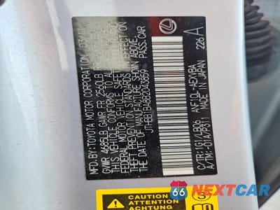 Zdjęcie 12 z 12 samochodu: 2011 LEXUS HS 250H VIN:JTHBB1BA8B2043859 - miniatura