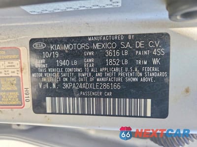Zdjęcie 12 z 12 samochodu: 2020 KIA RIO LX VIN:3KPA24ADXLE286166 - miniatura