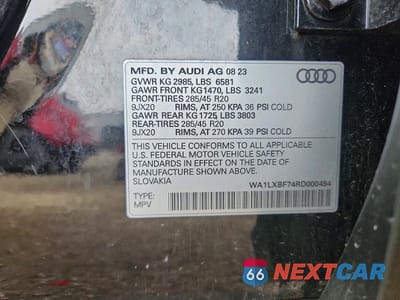 Zdjęcie 12 z 12 samochodu: 2024 AUDI Q7 PREMIUM PLUS VIN:WA1LXBF74RD000494 - miniatura