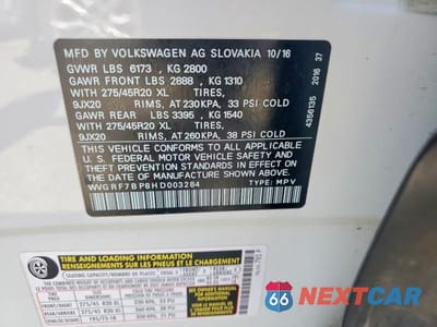 Zdjęcie 13 z 13 samochodu: 2017 VOLKSWAGEN TOUAREG WOLFSBURG VIN:WVGRF7BP8HD003284 - miniatura
