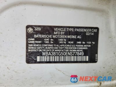 Zdjęcie 12 z 12 samochodu: 2014 BMW 320 I VIN:WBA3B1G50ENS77849 - miniatura