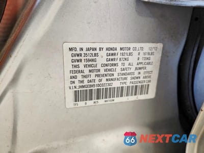 Zdjęcie 12 z 12 samochodu: 2013 HONDA FIT SPORT VIN:JHMGE8H51DC022302 - miniatura