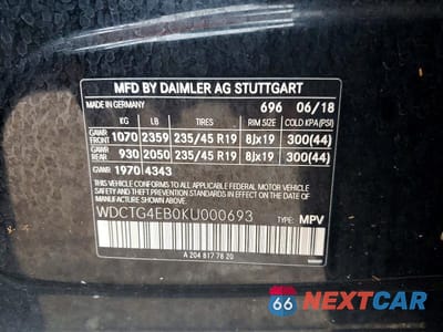 Zdjęcie 12 z 12 samochodu: 2019 MERCEDES-BENZ GLA 250 VIN:WDCTG4EB0KU000693 - miniatura