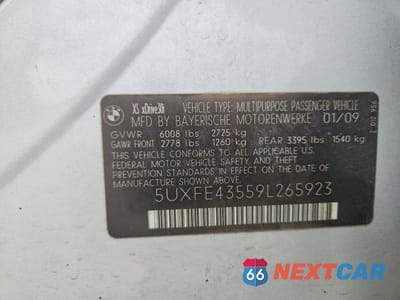 Zdjęcie 14 z 14 samochodu: 2009 BMW X5 XDRIVE30I VIN:5UXFE43559L265923 - miniatura
