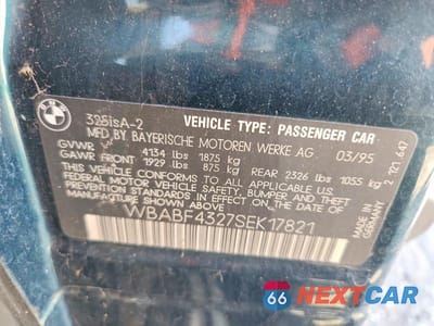Zdjęcie 12 z 12 samochodu: 1995 BMW 325 IS AUTOMATIC VIN:WBABF4327SEK17821 - miniatura