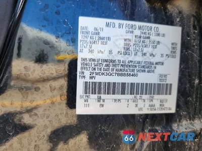Zdjęcie 12 z 12 samochodu: 2011 FORD EDGE SE VIN:2FMDK3GC7BBB58460 - miniatura