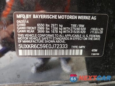 Zdjęcie 13 z 13 samochodu: 2014 BMW X5 XDRIVE50I VIN:5UXKR6C59E0J72333 - miniatura