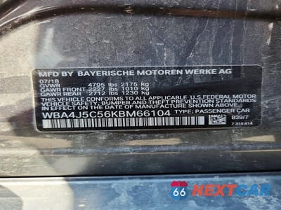 Zdjęcie 12 z 12 samochodu: 2019 BMW 440I GRAN COUPE VIN:WBA4J5C56KBM66104 - miniatura