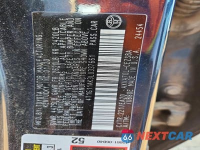 Zdjęcie 12 z 12 samochodu: 2020 TOYOTA CAMRY SE VIN:4T1G11AK3LU337661 - miniatura