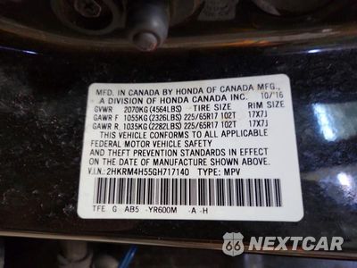 Zdjęcie 13 z 13 samochodu: 2016 HONDA CR-V EX VIN:2HKRM4H55GH717140 - miniatura