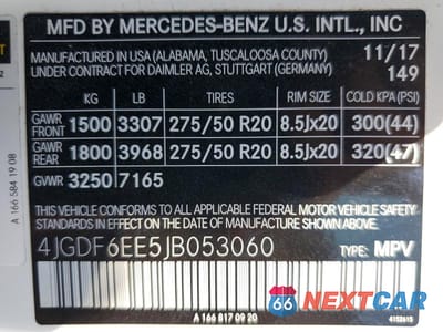 Zdjęcie 13 z 13 samochodu: 2018 MERCEDES-BENZ GLS 450 4MATIC VIN:4JGDF6EE5JB053060 - miniatura