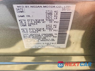 Zdjęcie 13 z 13 samochodu: 2015 INFINITI QX60 BASE VIN:5N1AL0MN8FC550762 - miniatura
