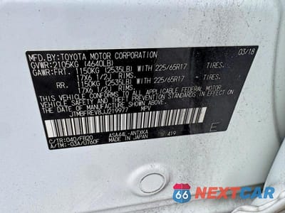 Zdjęcie 12 z 12 samochodu: 2018 TOYOTA RAV4 LE VIN:JTMBFREV8JJ219977 - miniatura