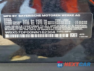 Zdjęcie 13 z 13 samochodu: 2022 BMW X3 XDRIVE30I VIN:WBX57DP00NN162304 - miniatura