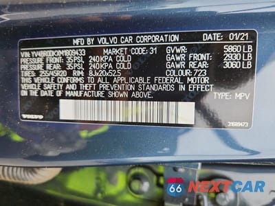 Zdjęcie 13 z 13 samochodu: 2021 VOLVO XC60 T8 RECHARGE INSCRIPTION EXPRES VIN:YV4BR0DKXM1809433 - miniatura