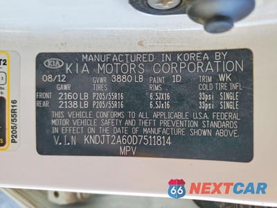 Zdjęcie 12 z 12 samochodu: 2013 KIA SOUL + VIN:KNDJT2A60D7511814 - miniatura