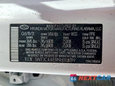 Zdjęcie 12 z 12 samochodu: 2022 HYUNDAI SANTA CRUZ SEL VIN:5NTJC4AE9NH008199 - miniatura