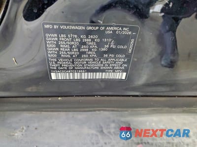 Zdjęcie 13 z 13 samochodu: 2026 VOLKSWAGEN ATLAS CROSS SPORT SEL R-LINE BLACK VIN:1V2AC2CA8TC219561 - miniatura