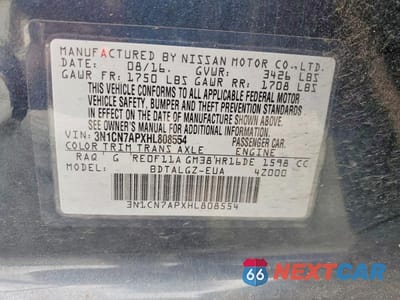 Zdjęcie 13 z 13 samochodu: 2017 NISSAN VERSA 1.6 SL VIN:3N1CN7APXHL808554 - miniatura