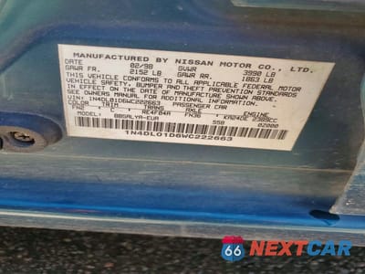 Zdjęcie 12 z 12 samochodu: 1998 NISSAN ALTIMA XE VIN:1N4DL01D6WC222663 - miniatura