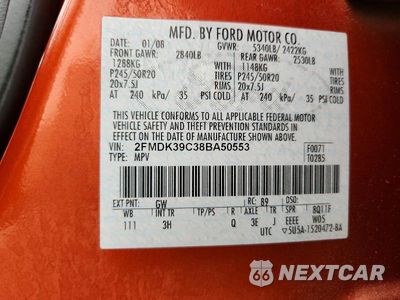 Zdjęcie 12 z 12 samochodu: 2008 FORD EDGE LIMITED VIN:2FMDK39C38BA50553 - miniatura