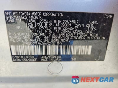 Zdjęcie 13 z 13 samochodu: 2007 TOYOTA RAV4 BASE VIN:JTMBD33V176026782 - miniatura