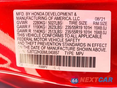 Zdjęcie 12 z 12 samochodu: 2021 ACURA RDX VIN:5J8TC2H30ML040857 - miniatura