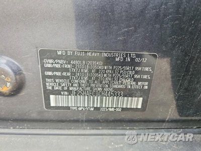 Zdjęcie 12 z 12 samochodu: 2012 SUBARU FORESTER LIMITED VIN:JF2SHAEC1CH445333 - miniatura