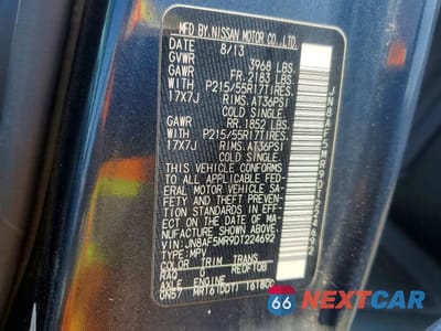 Zdjęcie 12 z 12 samochodu: 2013 NISSAN JUKE S VIN:JN8AF5MR9DT224692 - miniatura