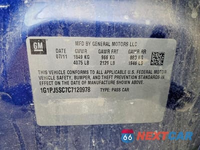 Zdjęcie 12 z 12 samochodu: 2012 CHEVROLET CRUZE ECO VIN:1G1PJ5SC7C7120978 - miniatura