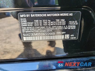 Zdjęcie 13 z 13 samochodu: 2025 BMW X7 XDRIVE40I VIN:5UX23EM05S9Z22669 - miniatura