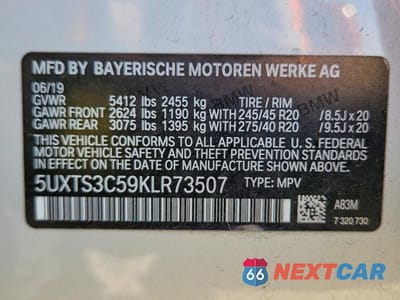 Zdjęcie 14 z 14 samochodu: 2019 BMW X3 XDRIVEM40I VIN:5UXTS3C59KLR73507 - miniatura