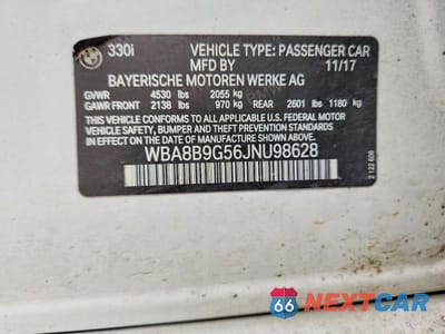 Zdjęcie 12 z 12 samochodu: 2018 BMW 330 I VIN:WBA8B9G56JNU98628 - miniatura