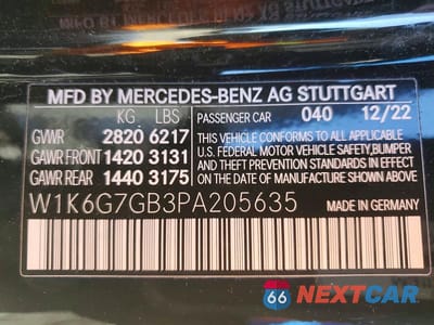Zdjęcie 12 z 12 samochodu: 2023 MERCEDES-BENZ S 580 4MATIC VIN:W1K6G7GB3PA205635 - miniatura