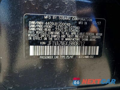 Zdjęcie 12 z 12 samochodu: 2018 SUBARU WRX STI VIN:JF1VA2N6XJ9808712 - miniatura