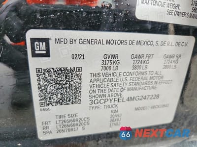 Zdjęcie 12 z 12 samochodu: 2021 CHEVROLET SILVERADO K1500 LT TRAIL BOSS VIN:3GCPYFEL4MG247228 - miniatura