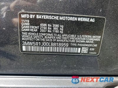 Zdjęcie 12 z 12 samochodu: 2020 BMW 330I VIN:3MW5R1J00L8B18959 - miniatura