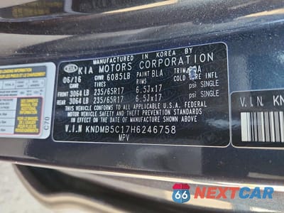 Zdjęcie 13 z 13 samochodu: 2017 KIA SEDONA LX VIN:KNDMB5C17H6246758 - miniatura