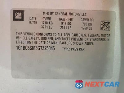 Zdjęcie 12 z 12 samochodu: 2016 CHEVROLET CRUZE LS VIN:1G1BC5SM3G7325846 - miniatura