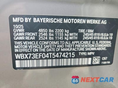 Zdjęcie 13 z 13 samochodu: 2026 BMW X1 XDRIVE28I VIN:WBX73EF04T5474215 - miniatura