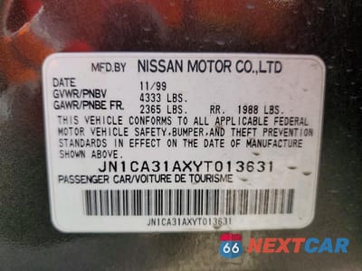 Zdjęcie 12 z 12 samochodu: 2000 NISSAN MAXIMA GXE VIN:JN1CA31AXYT013631 - miniatura
