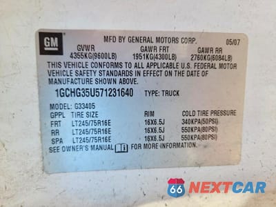 Zdjęcie 13 z 13 samochodu: 2007 CHEVROLET EXPRESS 3500 DELIVERY VAN VIN:1GCHG35U571231640 - miniatura